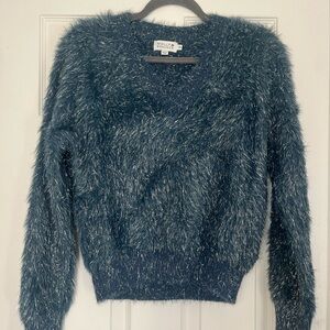 Fuzzy Blue Sparkly Sweater